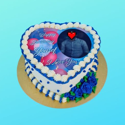 img-8 inch Heart Photocake فوتو كيك على شكل قلب مقاس 8 بوصة